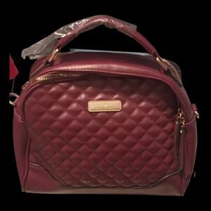 Quilted Wine-Colored Women's Purse